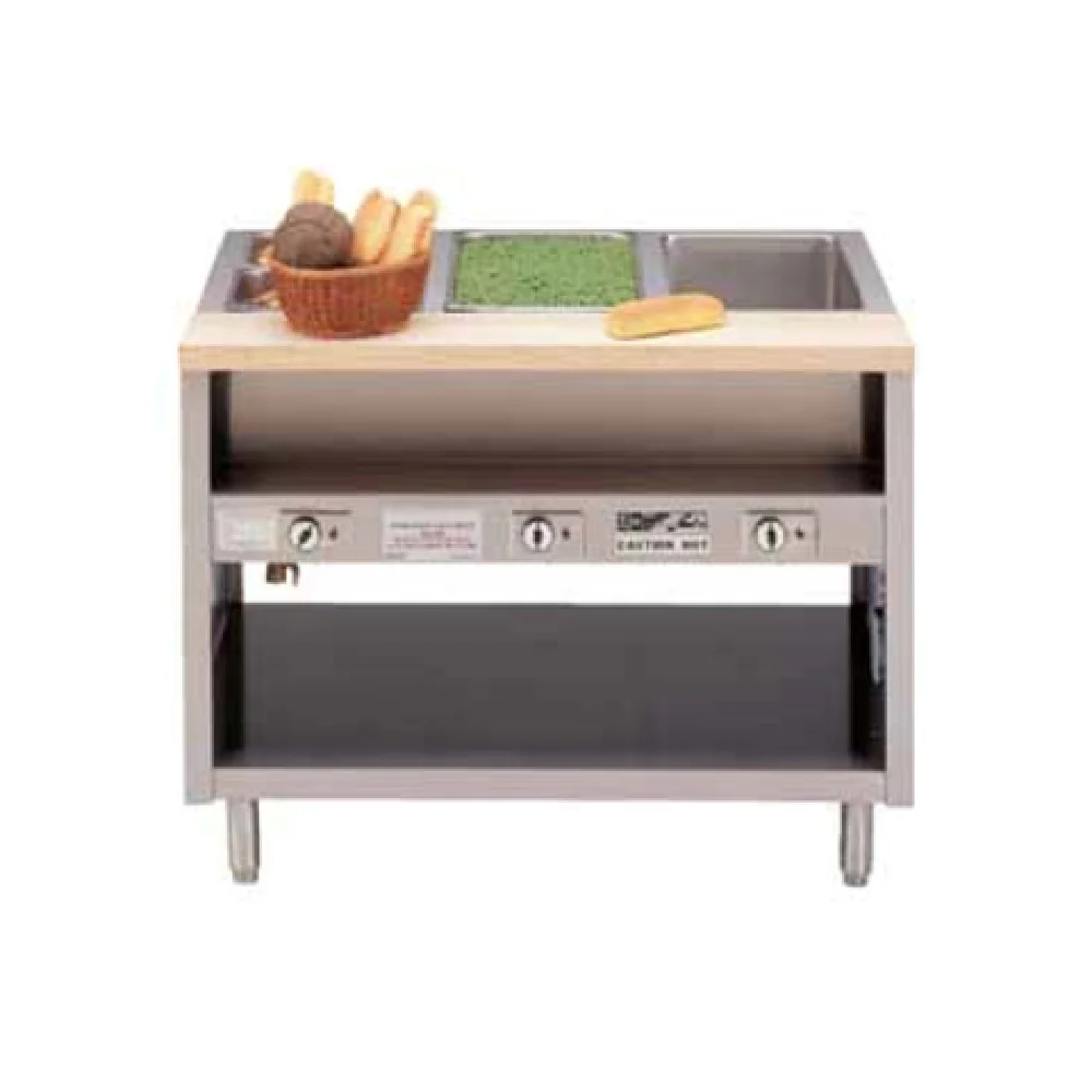 Dinex DXPDME3SS 44 Inch Electric Hot Food Serving Counter Stainless Steel with Drain