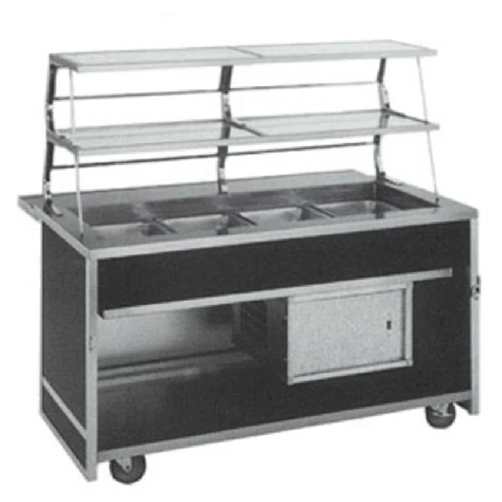 Atlas Metal BLC-3-RM 50 Inch Cold Food Serving Counter Mobile Stainless Steel with Cold Pan