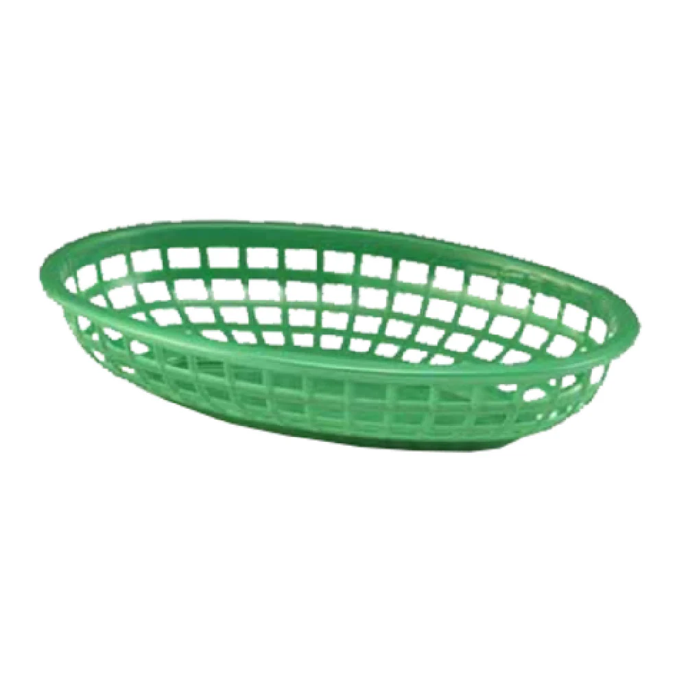 Tablecraft 1074G 6-1/4 Inch Oval Basket Polyethylene Green for Fast Food Tablecraft 1074G 6-1/4 Inch Oval Basket Polyethylene Green for Fast Food