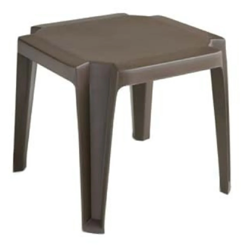 Grosfillex 52099037 17 Inch Square Miami Outdoor Low Table UV Resistant Resin Bronze Mist