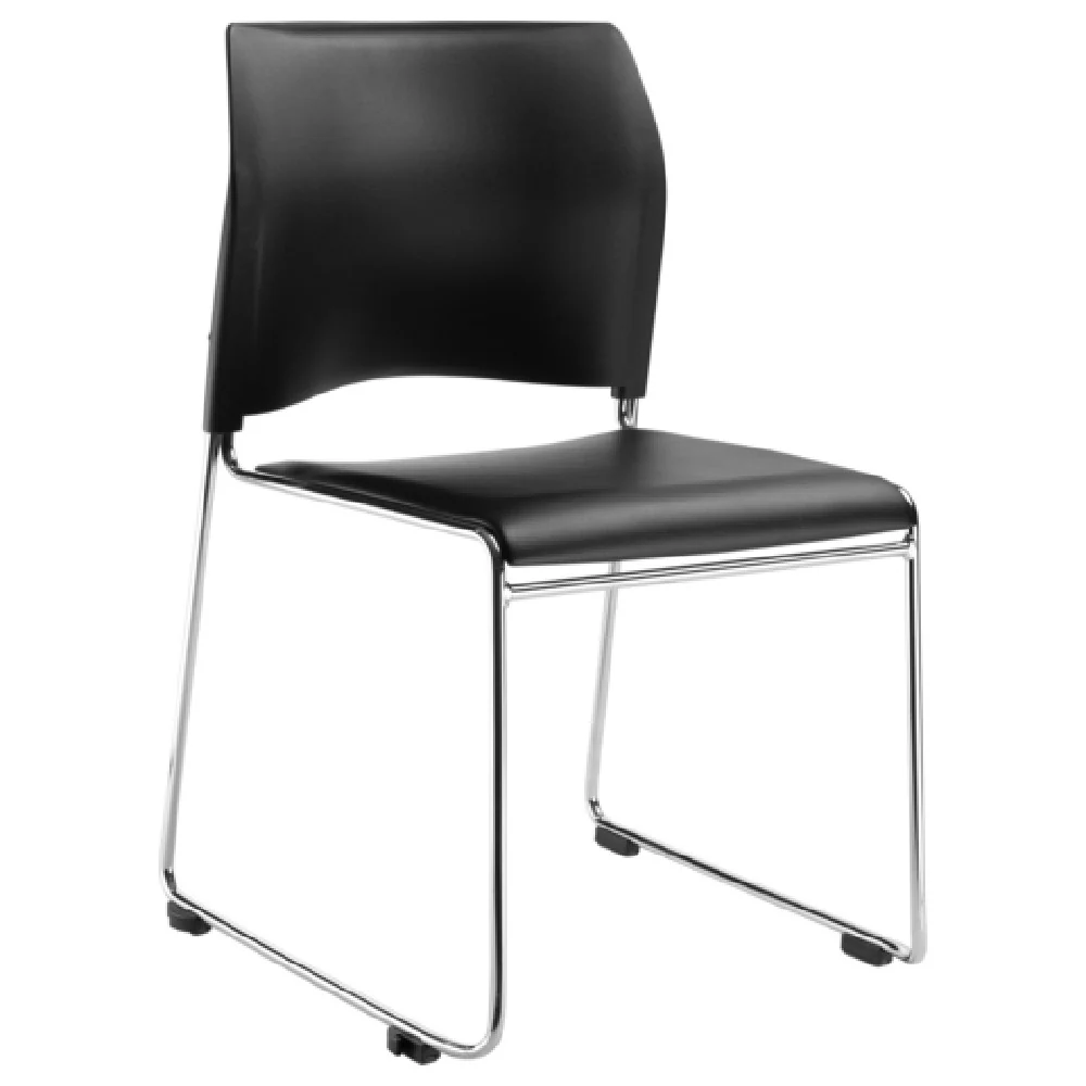 National Public Seating 8710-11-10 20 Inch Chair Side Stacking Steel Vinyl and Polypropylene