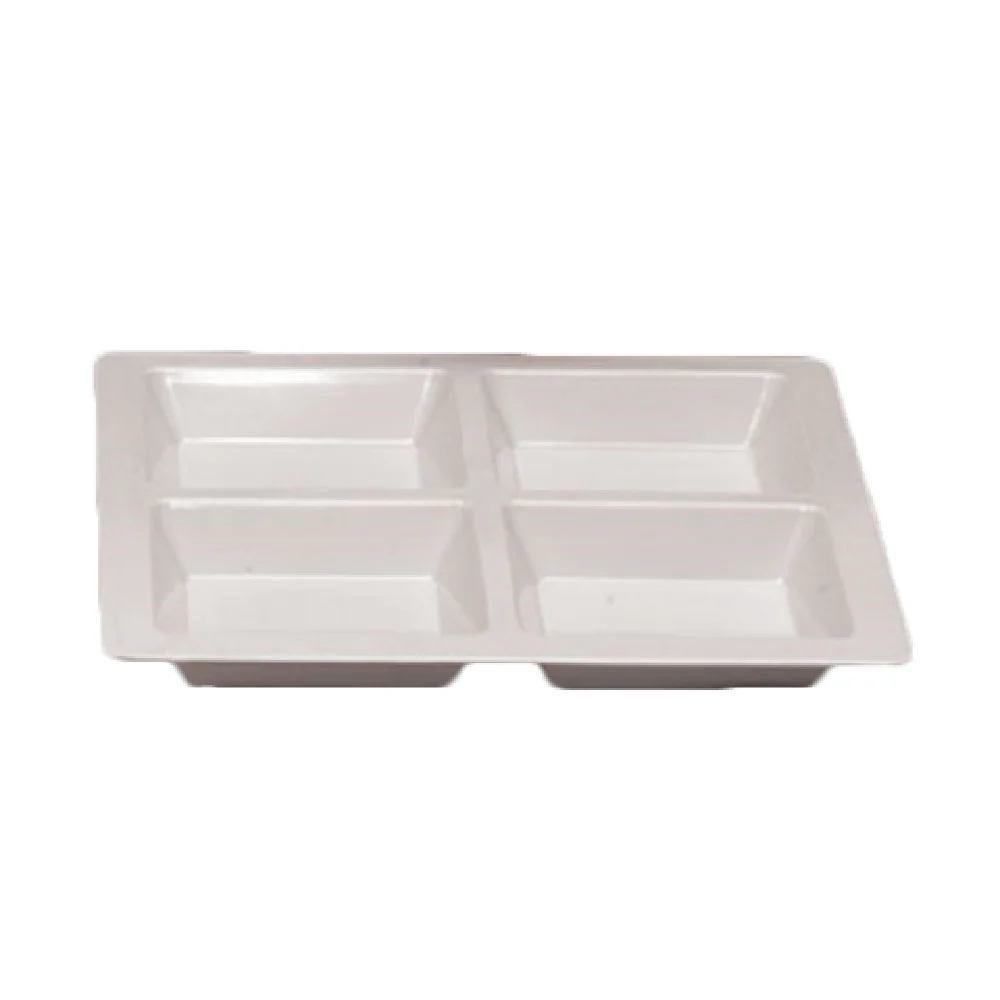 Thunder Group PS5104W 60 Oz. Plate White Melamine Dishwasher Safe 4 Compartment
