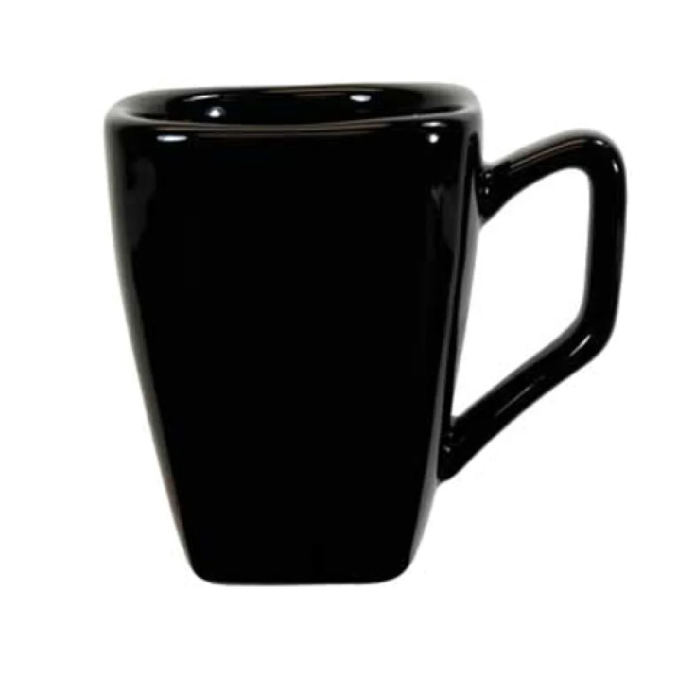 International Tableware EL-1-BL 8 Oz. Square Cup with Handle Porcelain