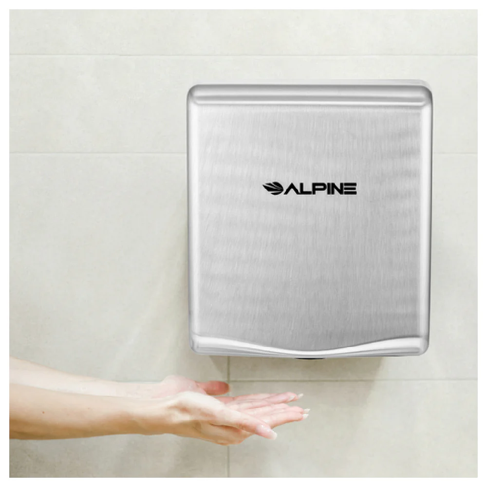 Alpine Industries ALP405-10-SSB 11 Inch Automatic Hand Dryer Surface Mounted with HEPA Filter Alpine Industries ALP405-10-SSB 11 Inch Automatic Hand Dryer Surface Mounted with HEPA Filter