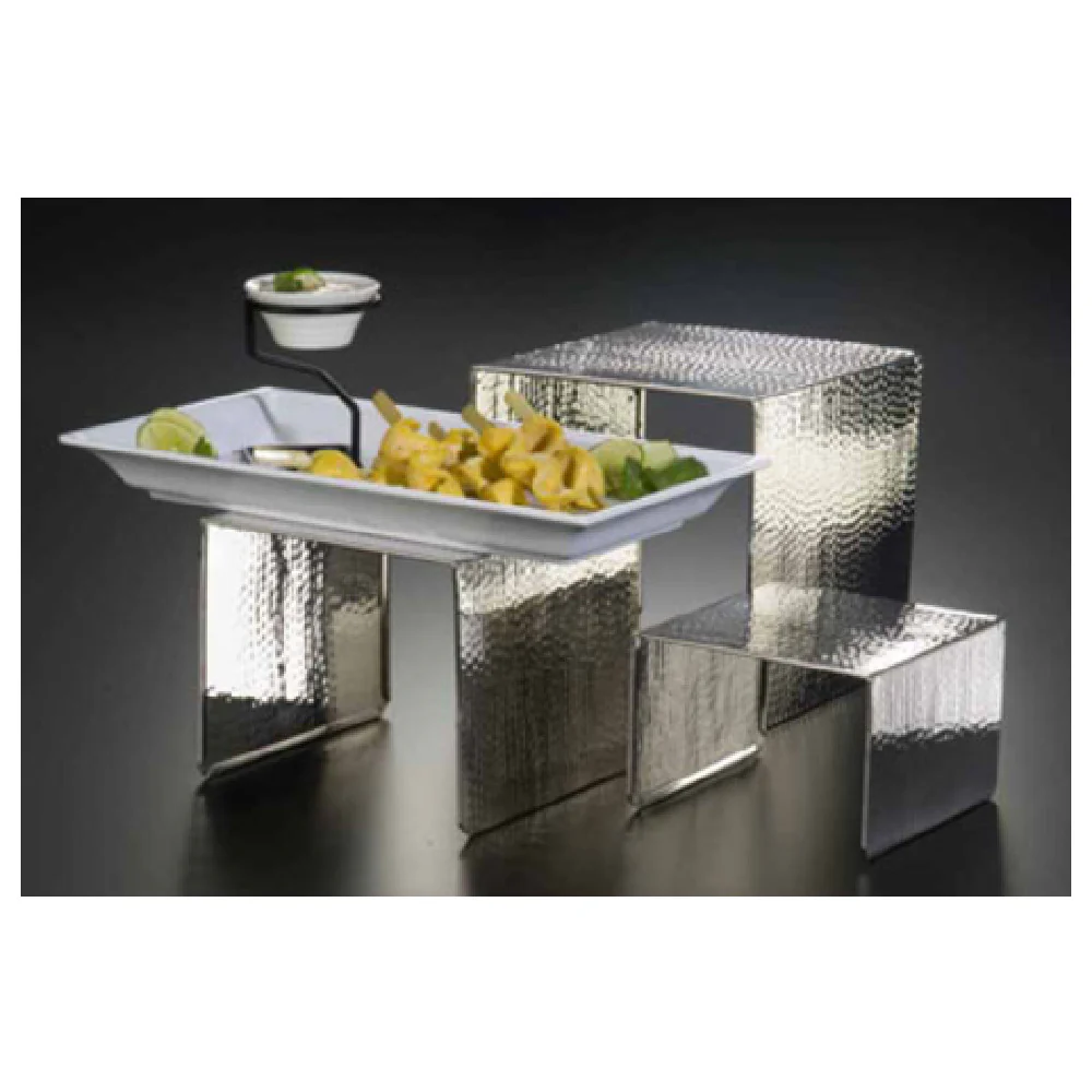 American Metalcraft RSH1 6 Inch Stainless Steel Riser Set Hammered Finish