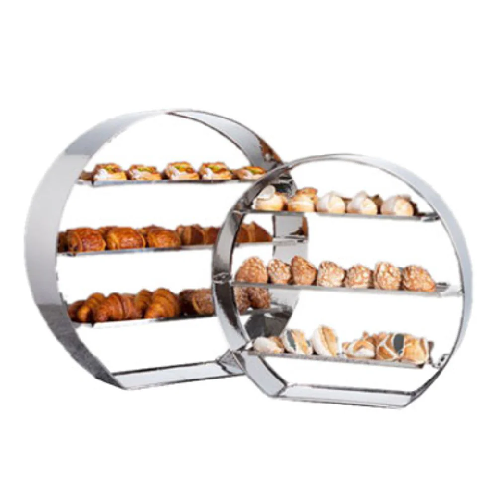 Spring USA XC3254 25 Inch Display Wheel with 3 Removable Trays Stainless Steel Hammered Finish