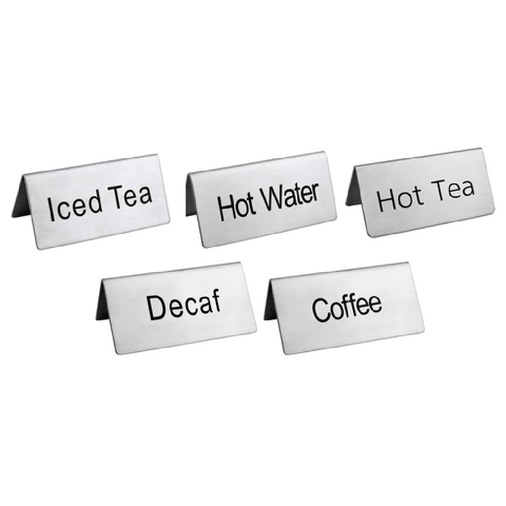 Omcan 80141 Stainless Steel Beverage Tent Sign Iced Tea Metal Printed Sign Omcan 80141 Stainless Steel Beverage Tent Sign Iced Tea Metal Printed Sign