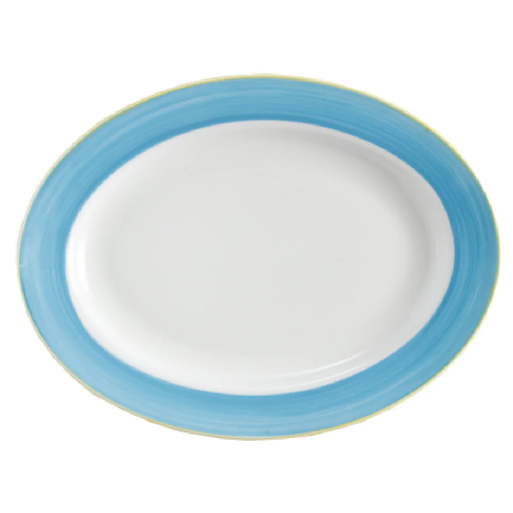 GET Enterprises PA1601907612 10 Inch Oval Platter Porcelain with Rimmed Edge GET Enterprises PA1601907612 10 Inch Oval Platter Porcelain with Rimmed Edge