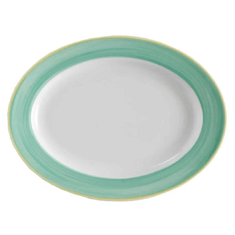 GET Enterprises PA1603907712 12 Inch Oval Platter Porcelain Rimmed Rolled Edge GET Enterprises PA1603907712 12 Inch Oval Platter Porcelain Rimmed Rolled Edge