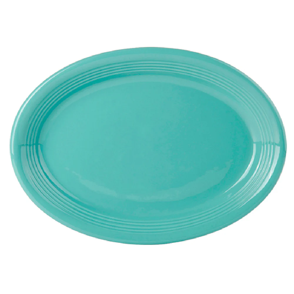 Tuxton CIH-1352 13-1/2 Inch Oval Platter Coupe Ceramic Lead Free Island Blue