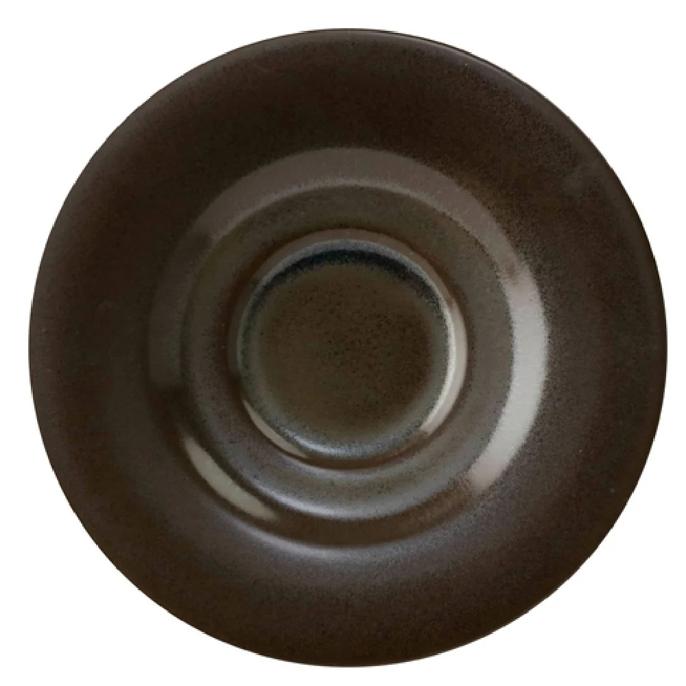 GET Enterprises PP1942900324 6-1/2 Inch Porcelain Saucer Rolled Edge Dark Brown