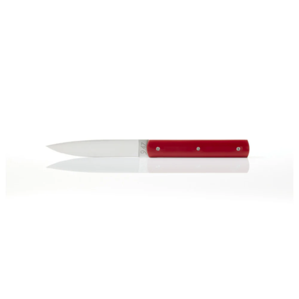 Revol 203947 8 Inch Blade 4 Inch Handle Non Serrated Dinner Knife 18/10 Stainless Steel Red Polyacetal Handle Revol 203947 8 Inch Blade 4 Inch Handle Non Serrated Dinner Knife 18/10 Stainless Steel Red Polyacetal Handle