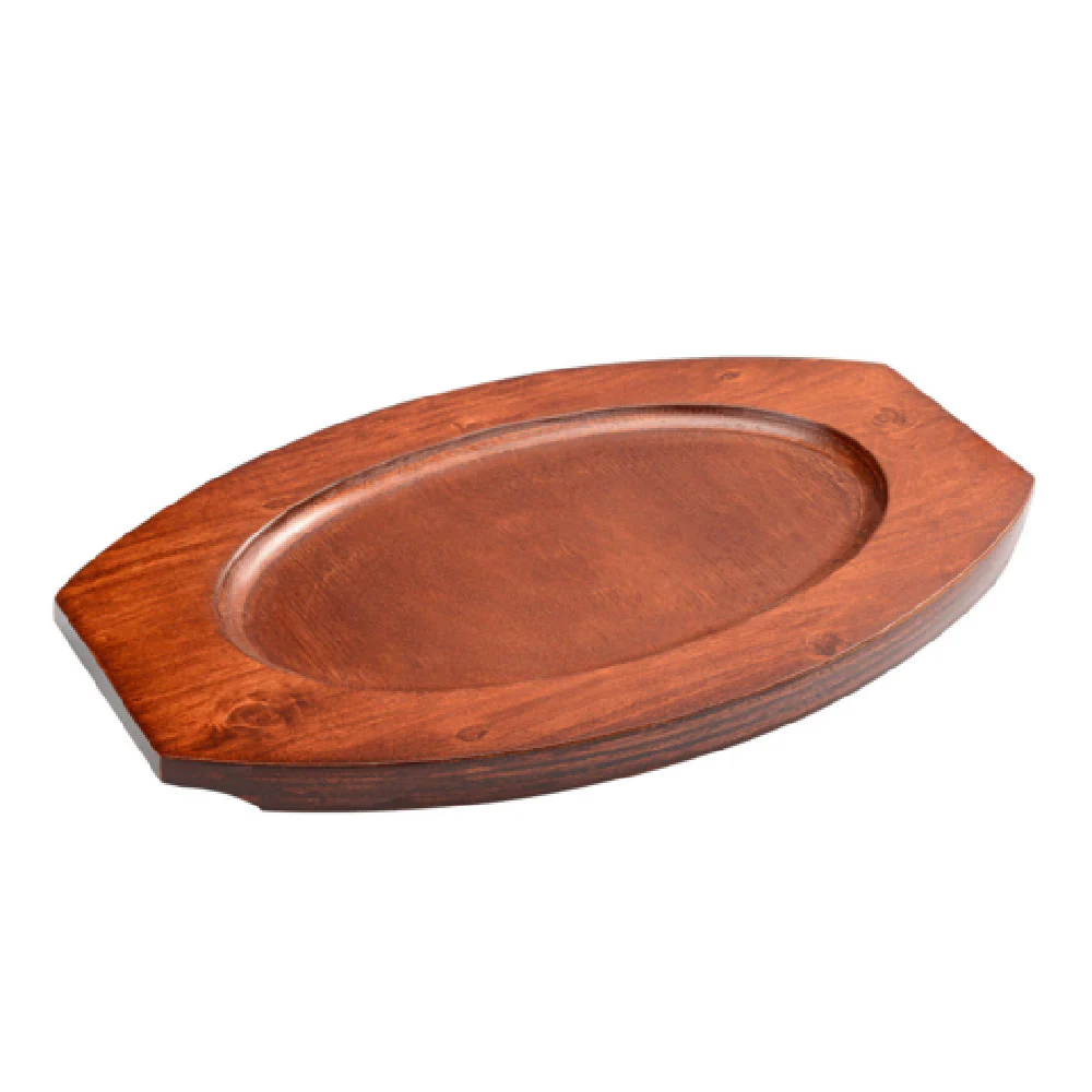 CAC China ALPL-12-UW 13 Inch Oval Underliner Wooden for 12 Inch Platters