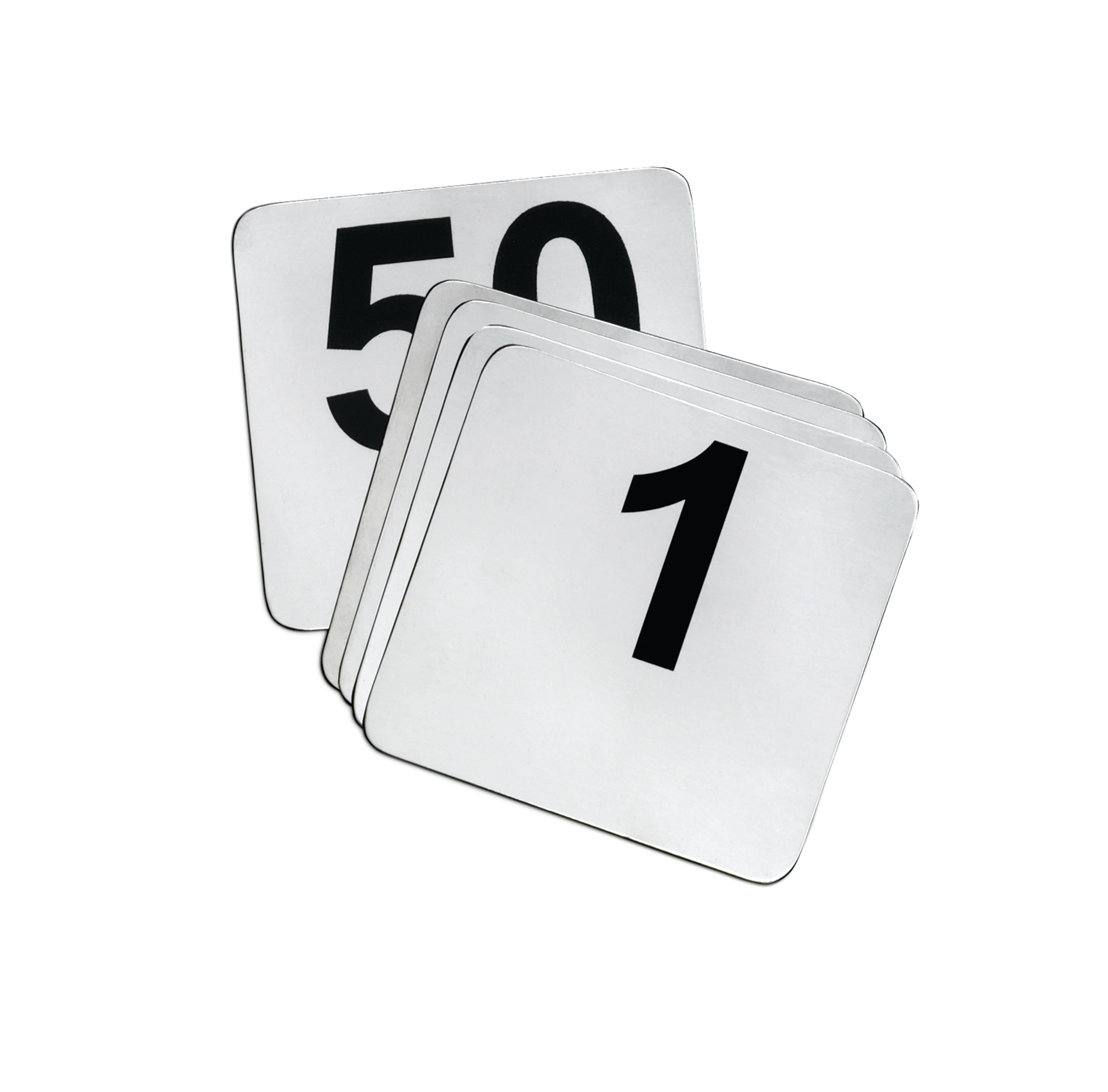 Tablecraft N150 4 Inch Number Card Sign Set Stainless Steel 1 to 50 Tablecraft N150 4 Inch Number Card Sign Set Stainless Steel 1 to 50
