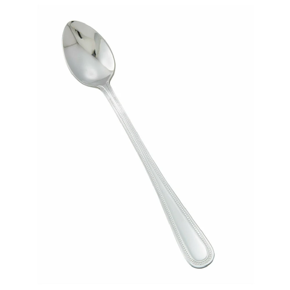 Winco 0005-02 7-1/8 Inch Iced Tea Spoon Dots Heavyweight Mirror Finish 18/0 Stainless Steel