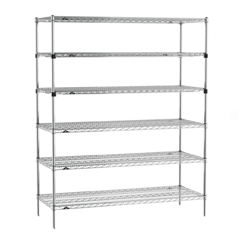 Metro SEZ-246074C-S-42 60 Inch 6 Tier Chrome Shelving Unit with EZ-ADD Shelves