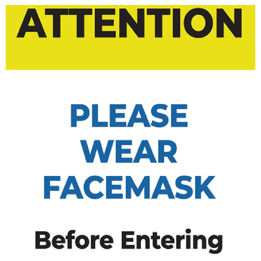 Aarco PWF1185 8 Inch Compliance Sign Insert Please Wear Facemask Metal Sign Aarco PWF1185 8 Inch Compliance Sign Insert Please Wear Facemask Metal Sign