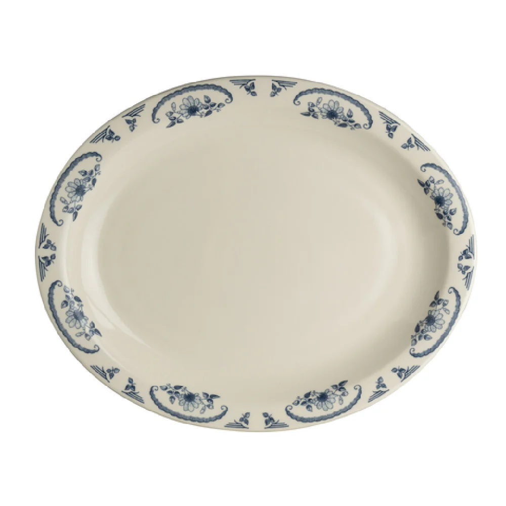 Steelite HL2615035 Platter 13-3/4 Inch Oval Narrow Rim China Blue