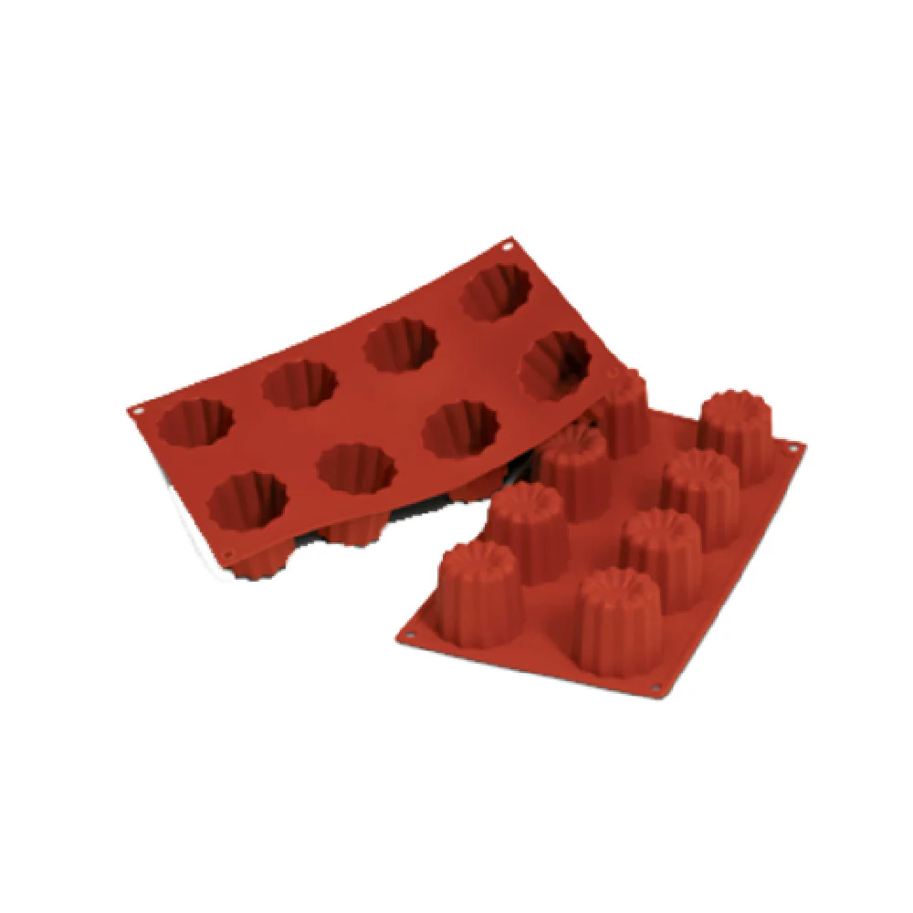 Louis Tellier SF050 11.75 Inch Silicone Mold with Bordelais Sections Red Non-Stick