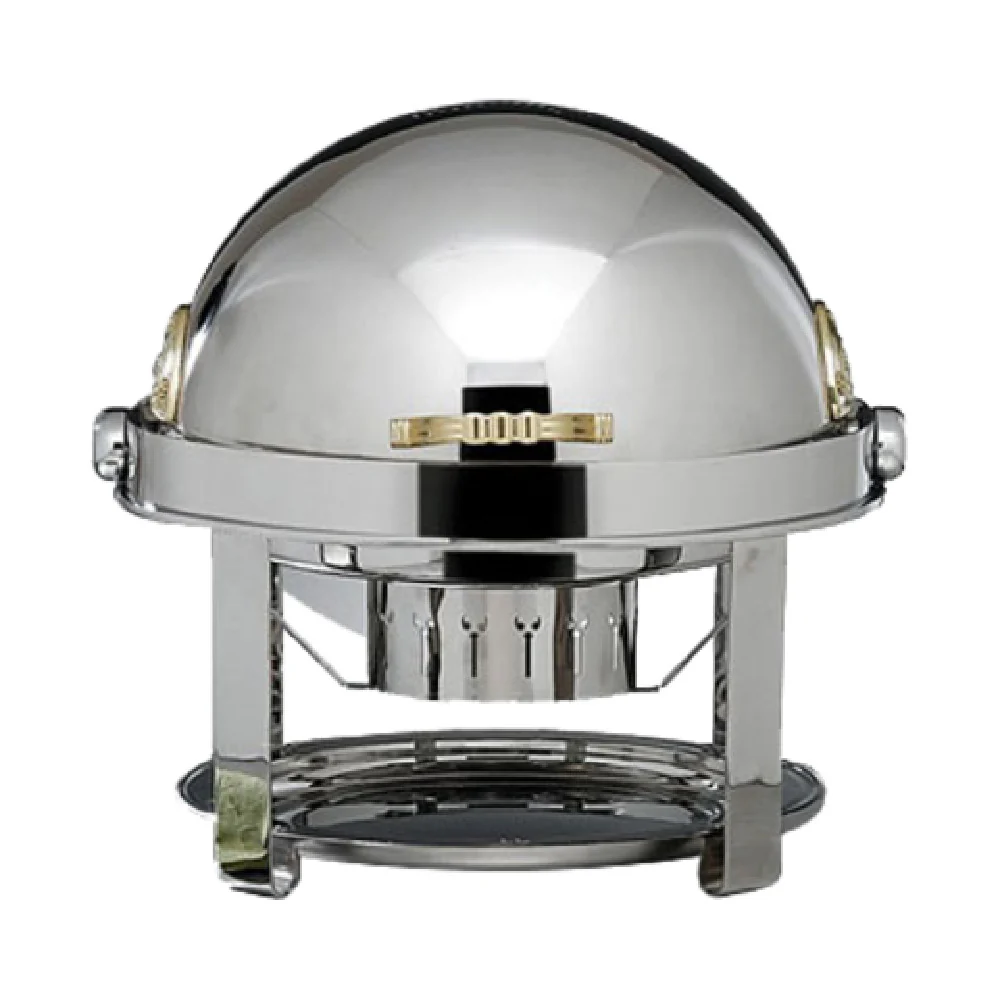 Bon Chef 12010G Round 2 Gallon Canned Heat Chafer Stainless Steel with Gold-Plated Legs Bon Chef 12010G Round 2 Gallon Canned Heat Chafer Stainless Steel with Gold-Plated Legs