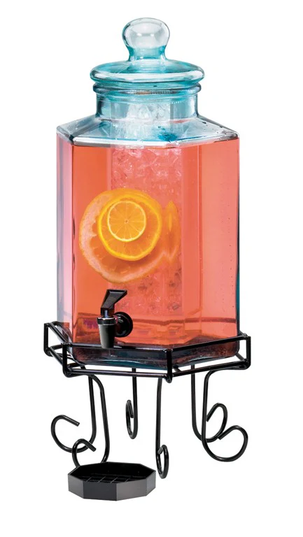 Cal-Mil 1111 10 Inch BPA Free Glass Beverage Dispenser with Ice Chamber