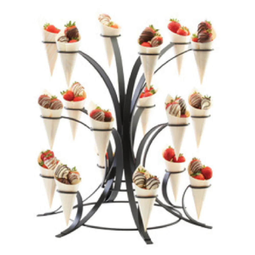 Cal Mil 3330-13 20 Inch Diameter Multi-tier Ice Cream Cone Holder Black Metal Cal Mil 3330-13 20 Inch Diameter Multi-tier Ice Cream Cone Holder Black Metal
