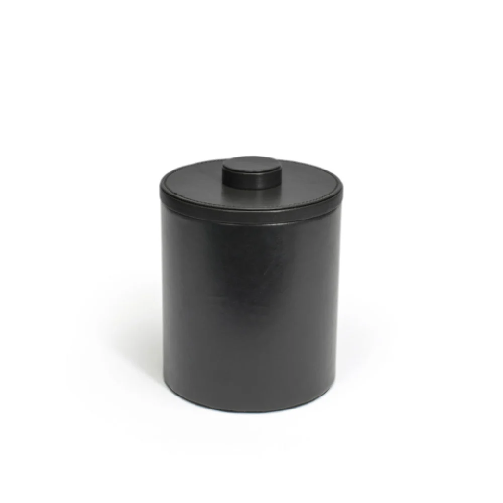 FOH RIB014BKL21 2qt Round London Ice Bucket Black Includes One RIB014BKL21-BTM 2qt Round London Ice Bucket Base Black