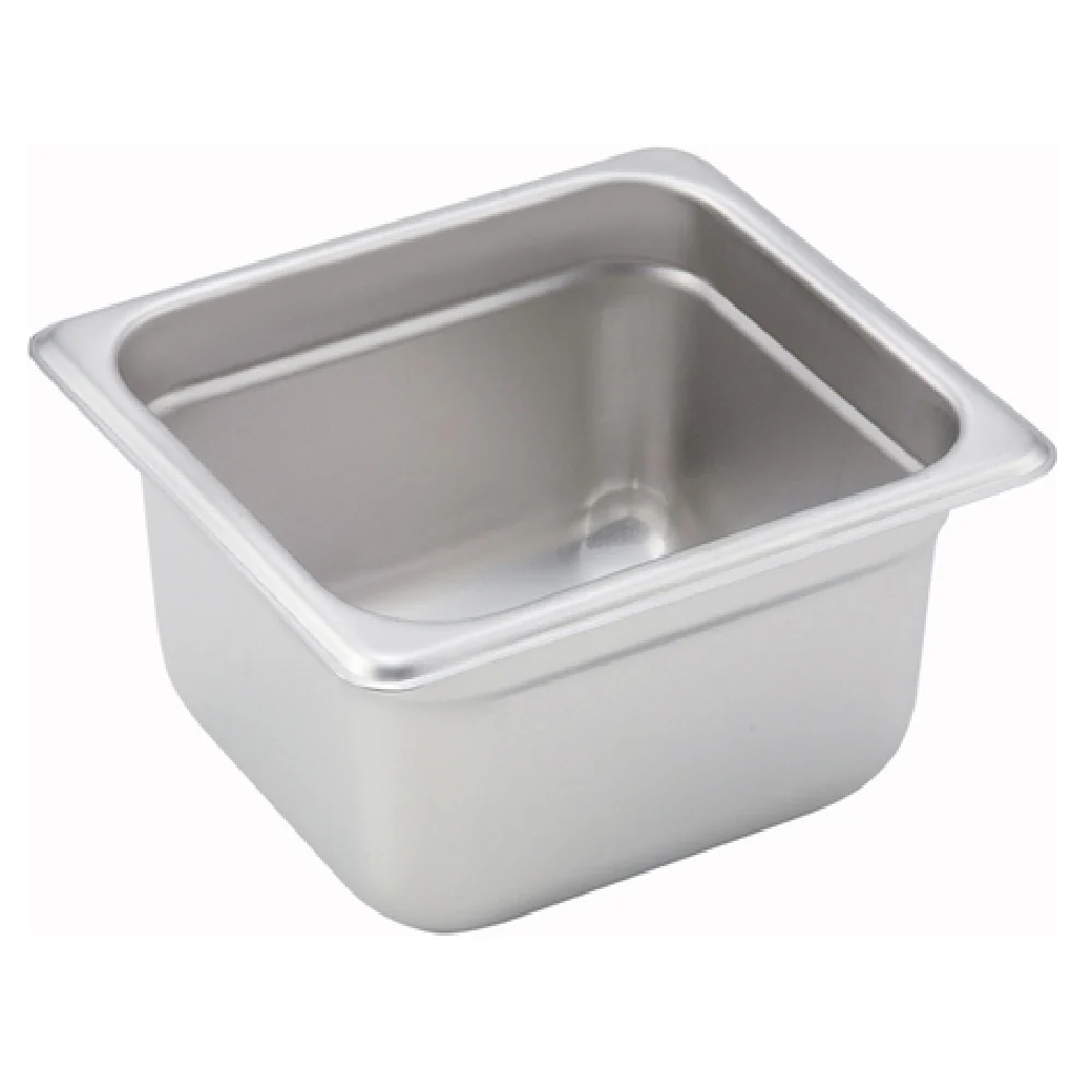 Winco SPJM-604 6-7/8 Inch Steam Table Pan 1/6 Size 24 Gauge with Anti-jamming
