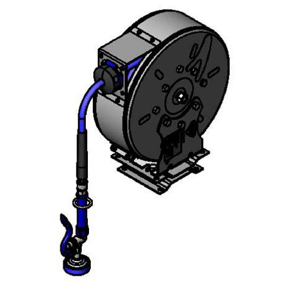 T&S Brass B-7222-C01-PPB Hose Reel Assembly Wall-mount Enclosed Epoxy Coated Hose Reel With 3/8