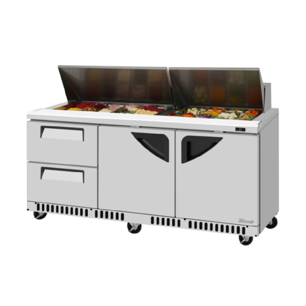 Turbo Air TST-72SD-D2LR-FB-N 72 Inch Super Deluxe Refrigerated Counter with 17.6 cu ft