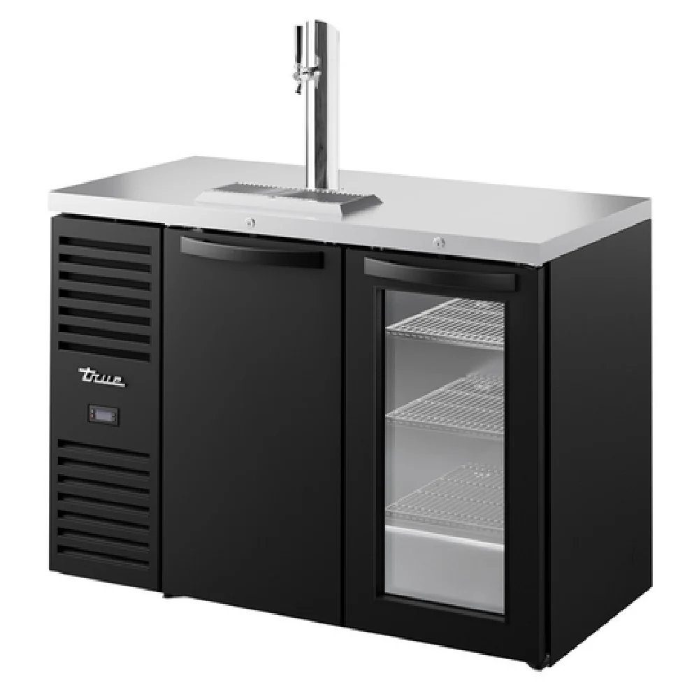 True Refrigeration TDR48-RISZ1-L-B-SG-1 48 Inch Refrigerated Draft Beer Cooler Black Exterior with Stainless Steel Interior True Refrigeration TDR48-RISZ1-L-B-SG-1 48 Inch Refrigerated Draft Beer Cooler Black Exterior with Stainless Steel Interior