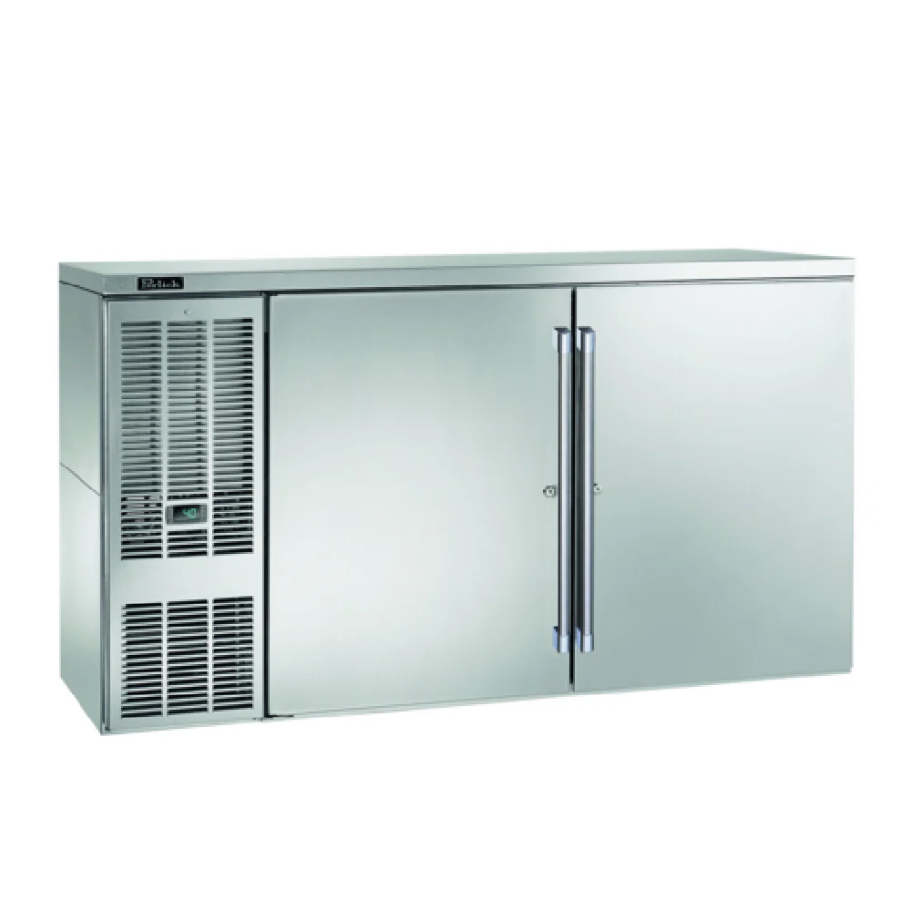 Perlick BBS60-SS-L-STK 60 Inch Refrigerated Back Bar Cabinet Two Section 16 cu.ft.