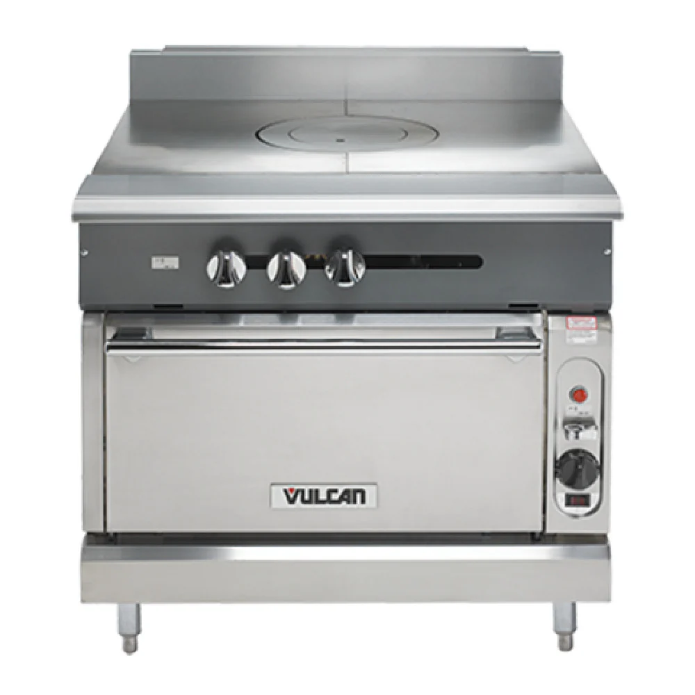Vulcan V1FT36B_LP 36 Inch Gas Range with Radial Fin French Top 45000 BTU