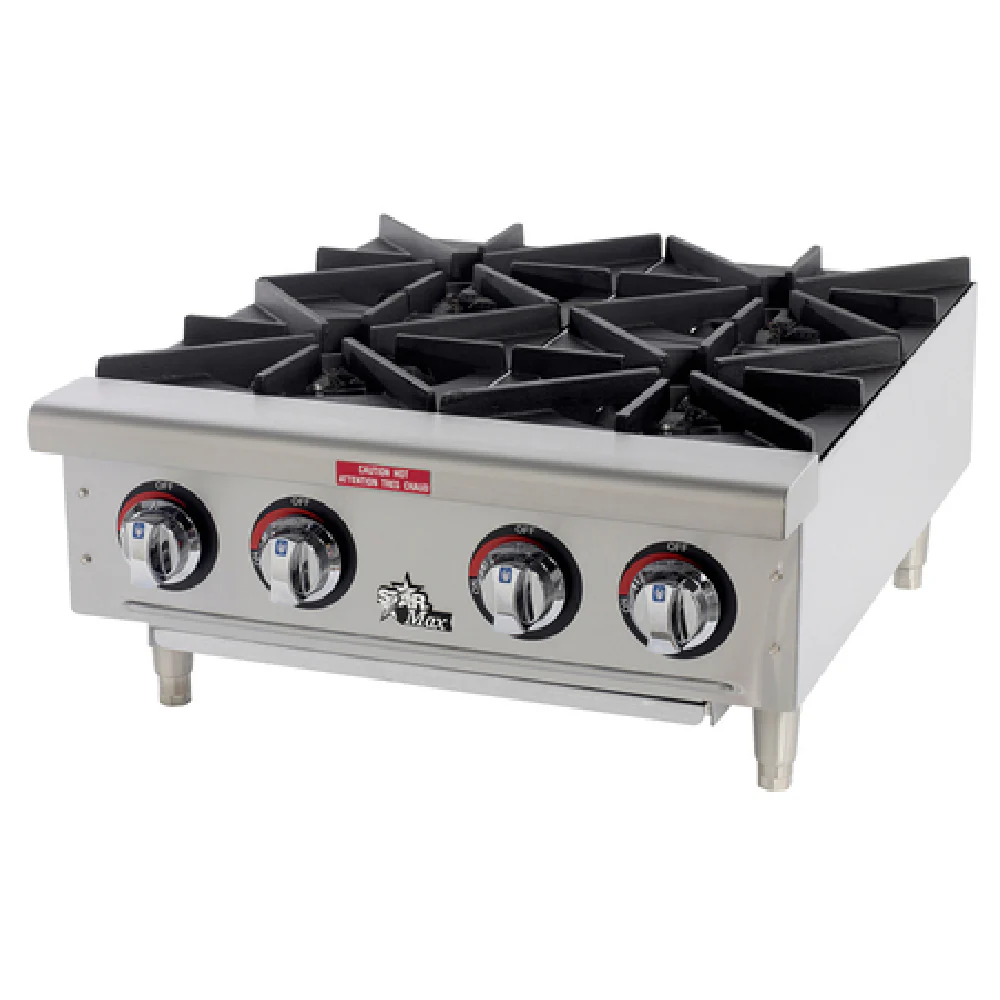 Star 604HF 24 Inch Stainless Steel Hotplate Gas 4 Burners 100000 BTU