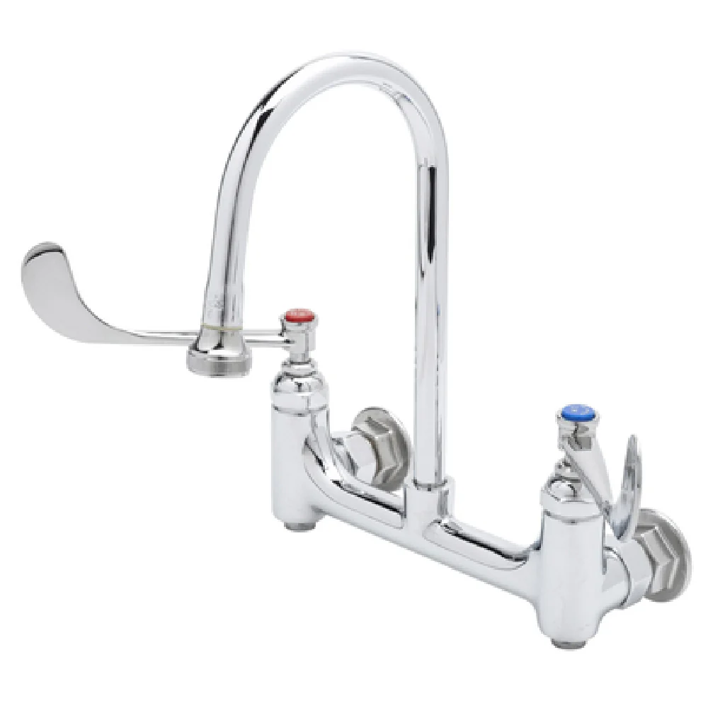 T&S Brass B-0353 8 Inch Centers Medical Faucet Gooseneck with Wrist Handles