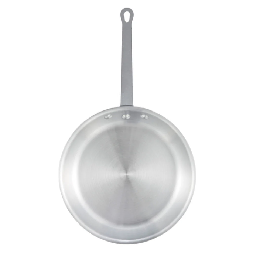 Winco AFP-7S 7 Inch Fry Pan Round Without Lid Riveted Handle Aluminum Natural Finish