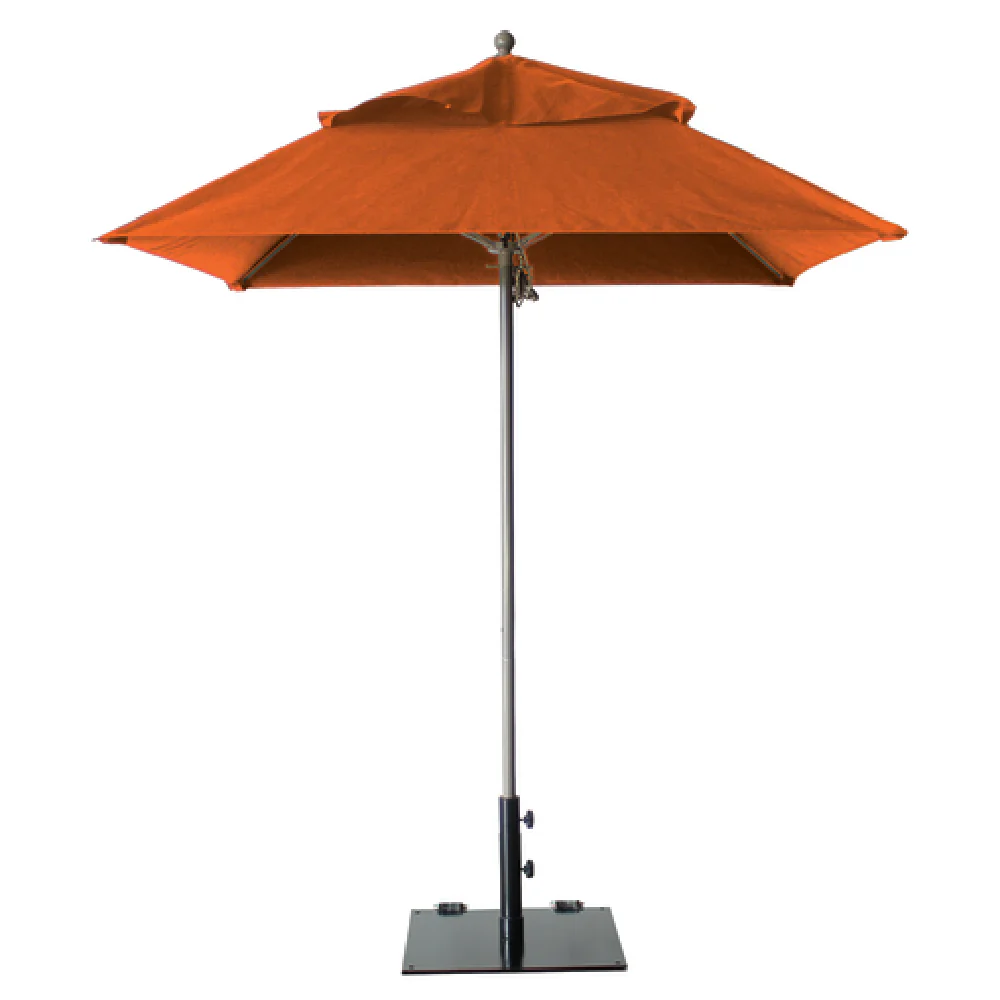 Grosfillex 98661931 6-1/2 Ft Square Umbrella Fiberglass Ribs Recacril Fabric Orange