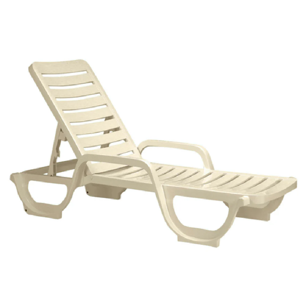 Grosfillex 44031066 27 Inch Bahia Stacking Chaise Adjustable Resin