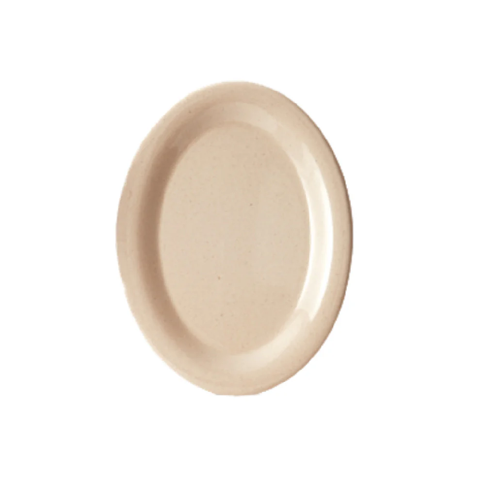 GET Enterprises BAM-1950 9-3/4 Inch Oval Platter with BambooMel Beige Plastic