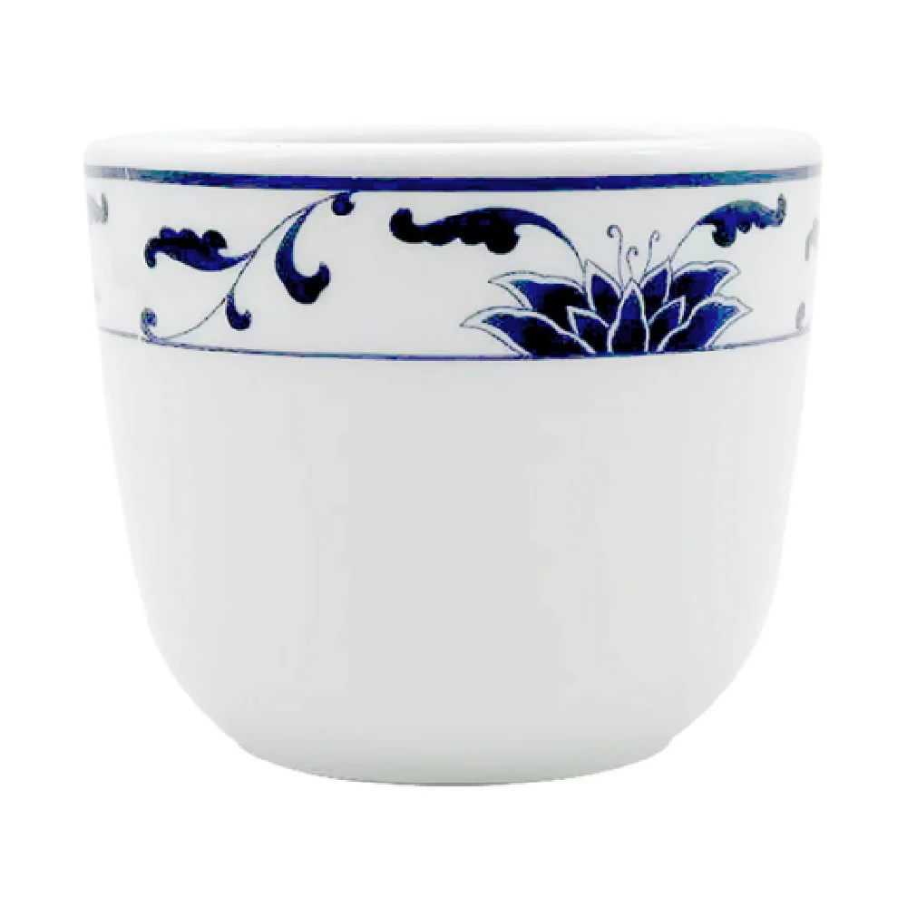 Cameo China 255-39 5 Oz Blue Lotus Tea Cup Ceramic Dishwasher Safe