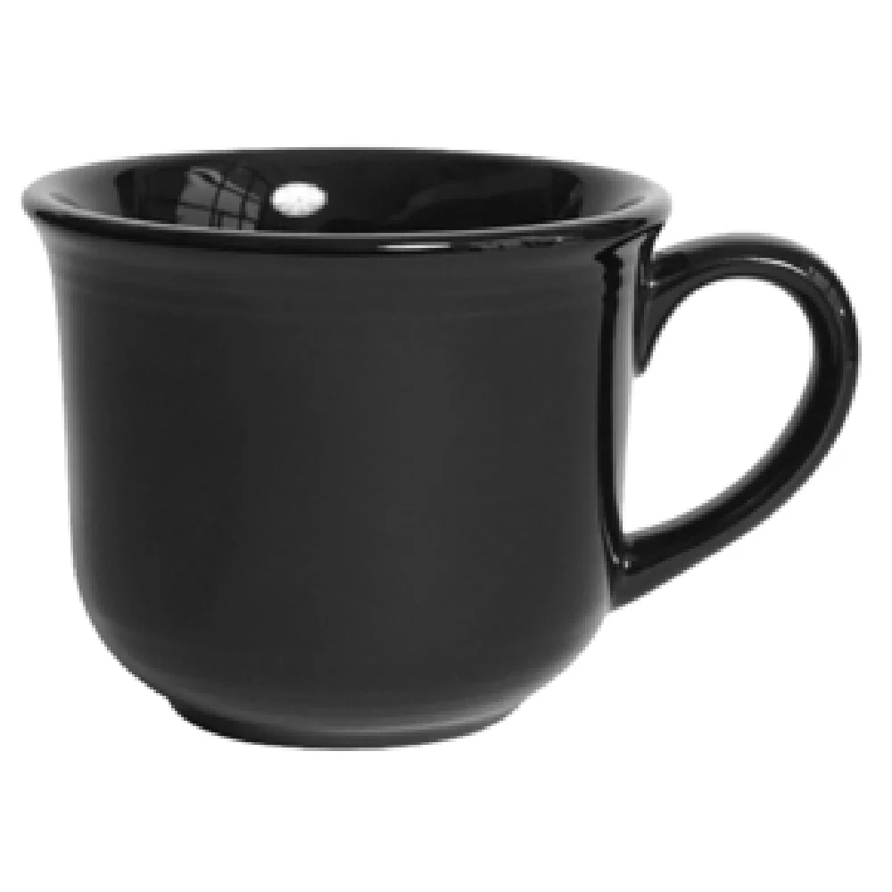 Tuxton CBF-0702 8 Oz Cup Ceramic Dishwasher Safe Ovenproof Black
