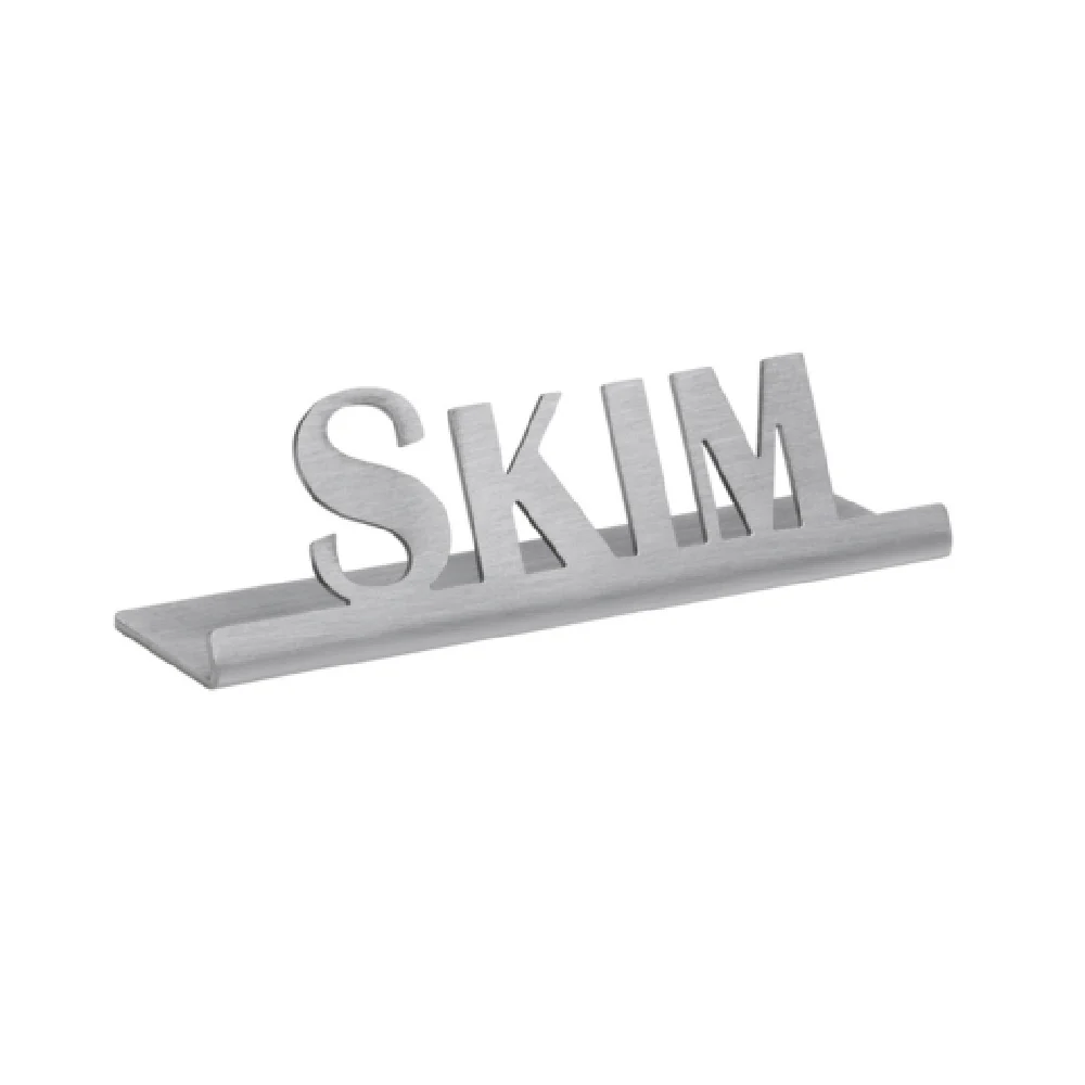Service Ideas 1C-ST-SKIM-SIGN 3-1/2 Inch Table Sign Brushed Stainless Steel Skim Service Ideas 1C-ST-SKIM-SIGN 3-1/2 Inch Table Sign Brushed Stainless Steel Skim
