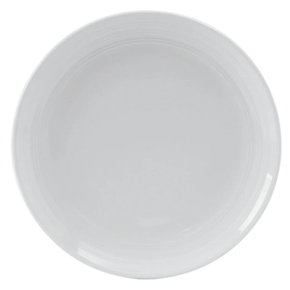 Tuxton FPA-0904 9 Inch Diameter Microwave and Dishwasher Safe Plate Porcelain White