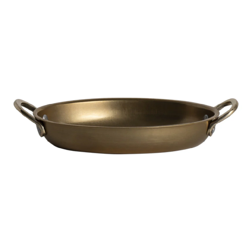 Steelite GWSSD18GDV 17 Oz Oval Dish Stainless Steel Vintage Gold 6 Packs