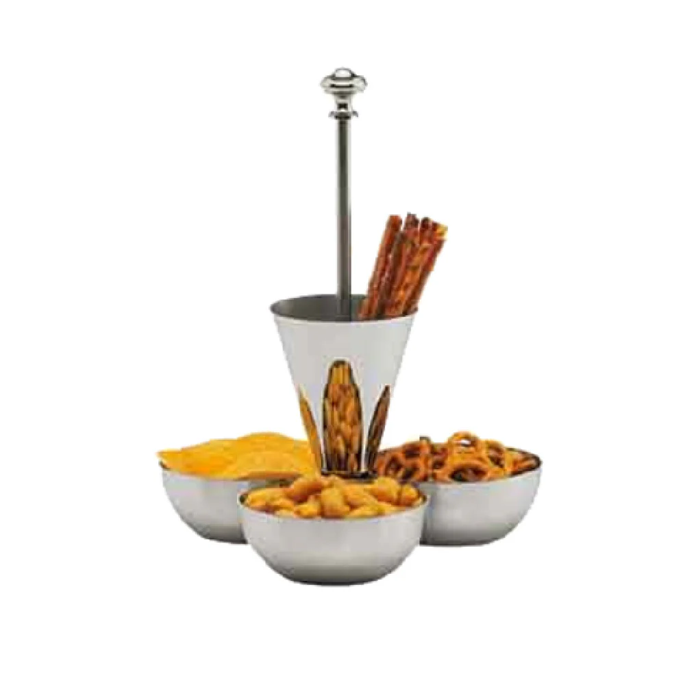 BauscherHepp 15.2236.0000 Snack Stand 4 Compartment Stainless Steel Silver Plate Finish BauscherHepp 15.2236.0000 Snack Stand 4 Compartment Stainless Steel Silver Plate Finish