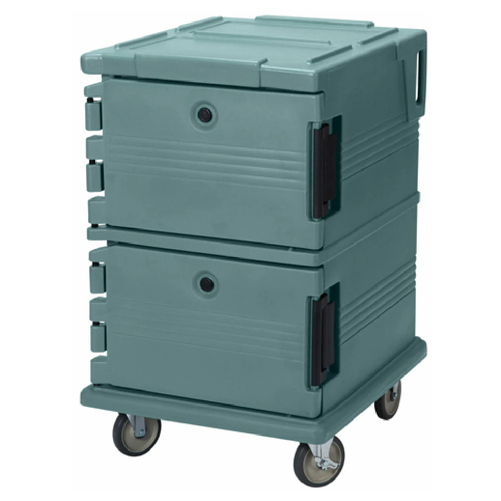 Cambro UPC1200192 28 Inch Food Pan Carrier Insulated Granite Green Plastic with Casters
