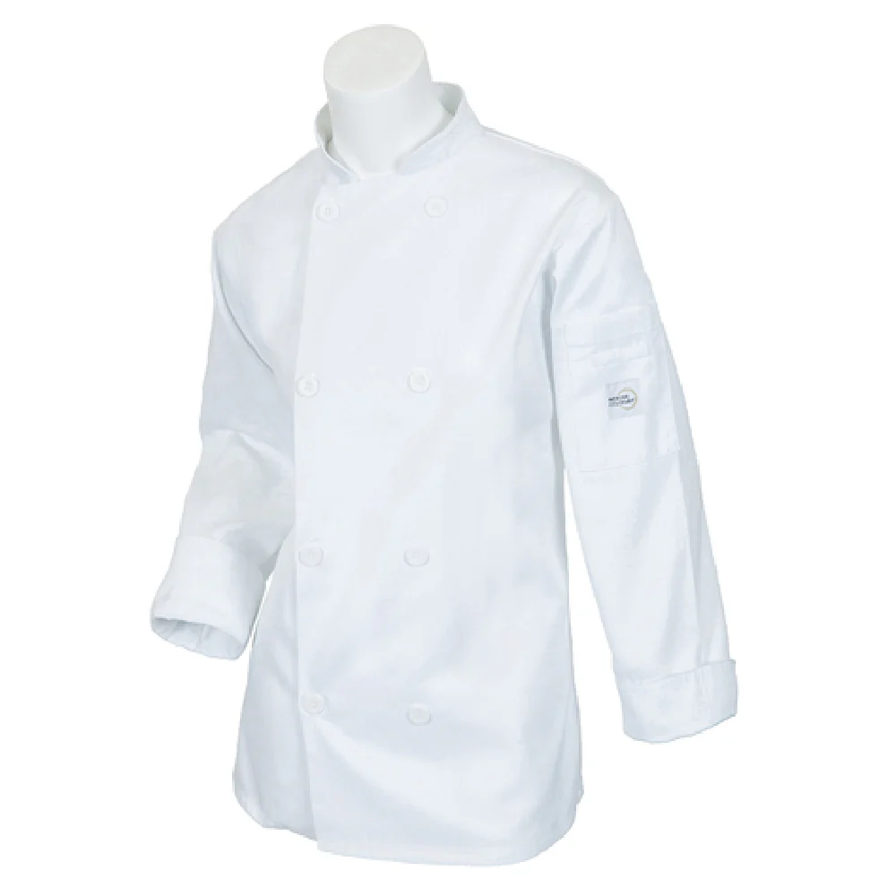 Mercer Culinary M60020WH3X Chef's Coat 3XL Women's White with Shoulder Pocket Mercer Culinary M60020WH3X Chef's Coat 3XL Women's White with Shoulder Pocket