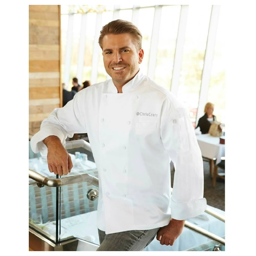 Chef Works EWCC-WHT-34 Chef's Coat Size 34 Double-breasted Long Sleeves White Chef Works EWCC-WHT-34 Chef's Coat Size 34 Double-breasted Long Sleeves White