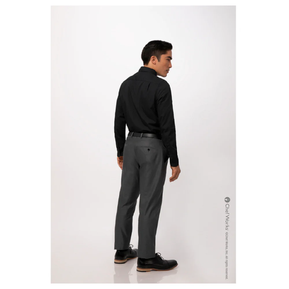 Chef Works SFC01-BLK-2XL Long Sleeve Men's Deco Dress Shirt Adjustable Cuffs Black Poly/Cotton Chef Works SFC01-BLK-2XL Long Sleeve Men's Deco Dress Shirt Adjustable Cuffs Black Poly/Cotton