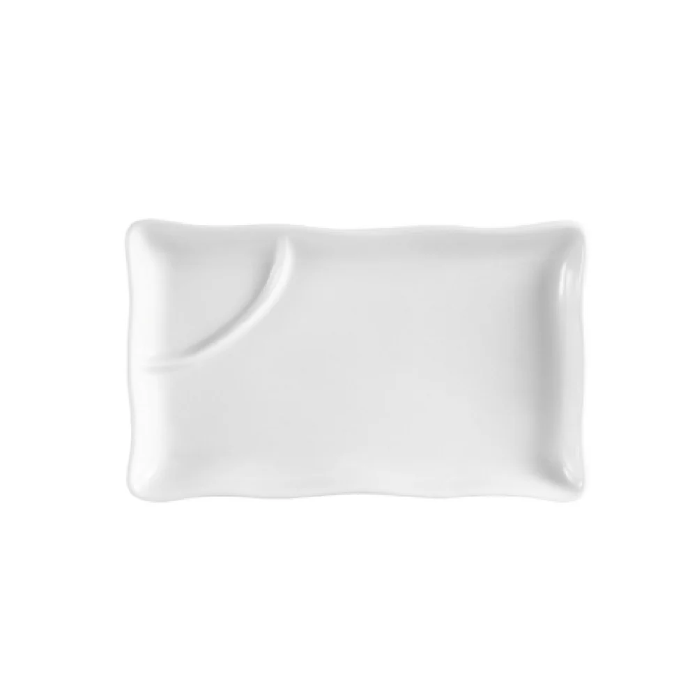 CAC China RCN-RT12 12 Inch Rectangular Accessories Platter with Sauce Well CAC China RCN-RT12 12 Inch Rectangular Accessories Platter with Sauce Well